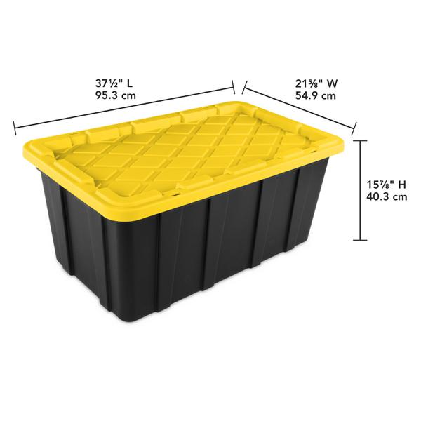 Caja Industrial de Plástico Sterilite 144 Litros (38 Gal), con Tapa a Presión, Apilable y de Uso Rudo. - 5067 - Paq. 4 piezas - Imagen 3