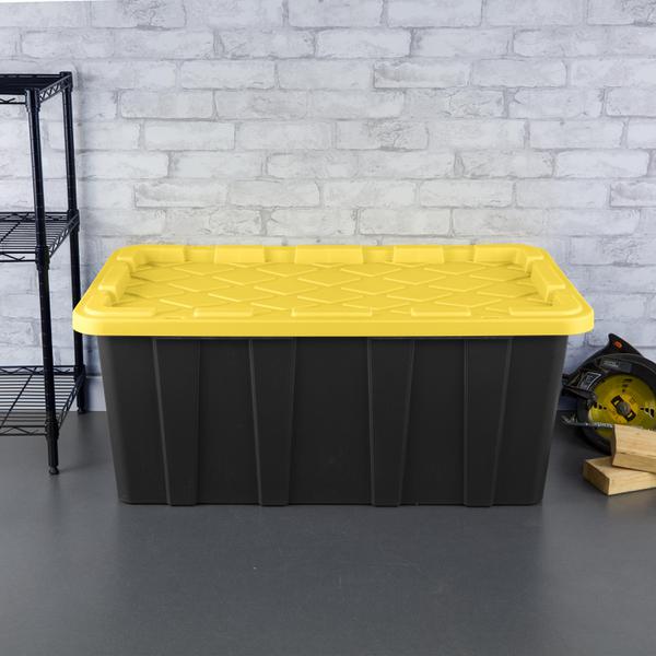 Caja Industrial de Plástico Sterilite 144 Litros (38 Gal), con Tapa a Presión, Apilable y de Uso Rudo. - 5067 - Paq. 4 piezas - Imagen 4