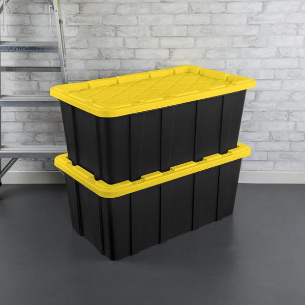 Caja Industrial de Plástico Sterilite 144 Litros (38 Gal), con Tapa a Presión, Apilable y de Uso Rudo. - 5067 - Paq. 4 piezas - Imagen 5